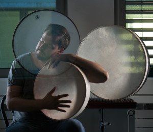 A portrait of myself playing percussion